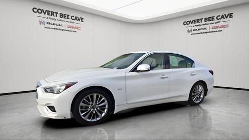 Pearl White 2019 INFINITI Q50 3.0t LUXE