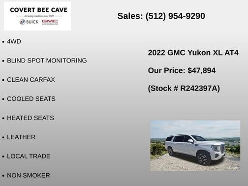 White Frost Tricoat 2022 GMC Yukon XL 4WD AT4