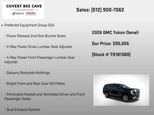 Onyx Black 2026 GMC Yukon Denali
