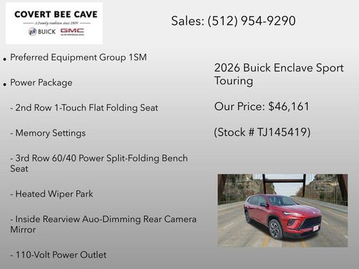 cherry red tintcoat 2026 Buick Enclave Sport Touring