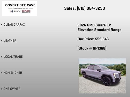 Thunderstorm Gray 2026 GMC Sierra EV Standard Range Elevation