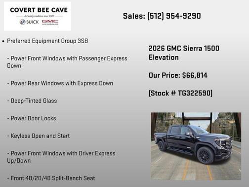 Onyx Black 2026 GMC Sierra 1500 Elevation