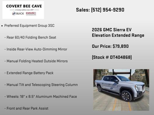 Thunderstorm Gray 2026 GMC Sierra EV Extended Range Elevation