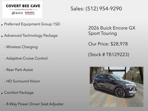 Ebony Twilight Metallic 2026 Buick Encore GX Sport Touring
