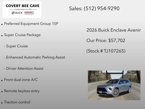 moonstone gray metallic 2026 Buick Enclave Avenir FWD