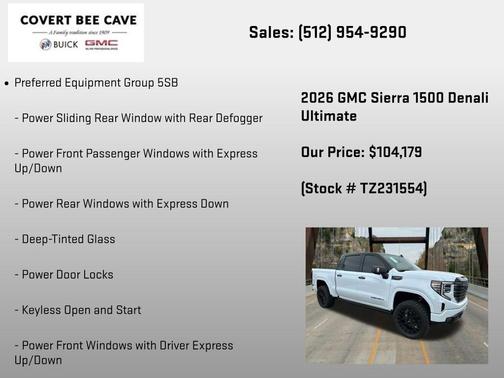 Glacier White Tricoat 2026 GMC Sierra 1500 Denali Ultimate