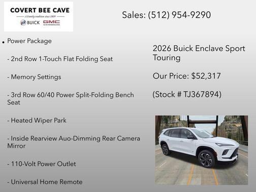 Summit White 2026 Buick Enclave Sport Touring