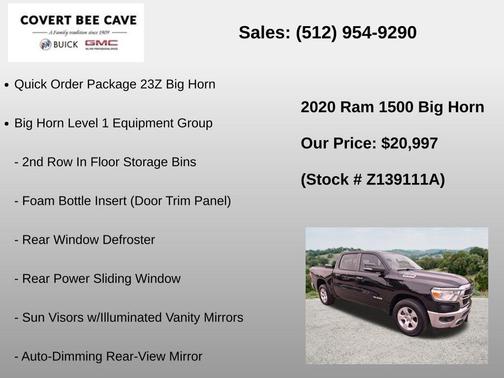 Diamond Black Crystal Pearlcoat 2020 RAM 1500 Big Horn/Lone Star