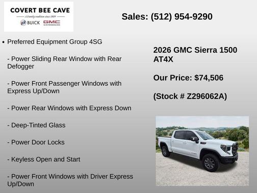Summit White 2026 GMC Sierra 1500 AT4X