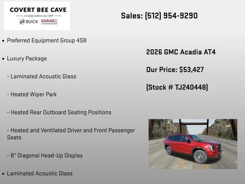 Volcanic Red Tintcoat 2026 GMC Acadia AT4 AWD