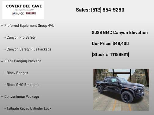 Onyx Black 2026 GMC Canyon Elevation