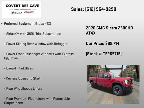 Volcanic Red 2026 GMC Sierra 2500 AT4X