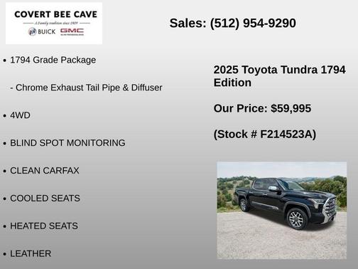 Midnight Black Metallic 2025 Toyota Tundra 1794 Edition