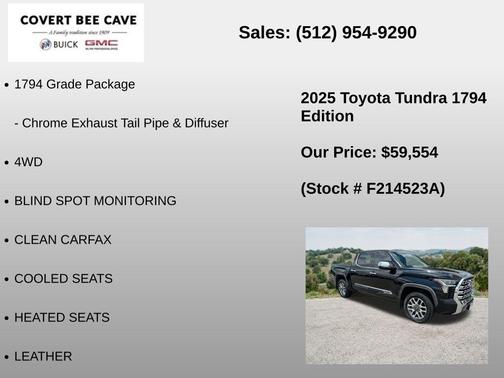 Midnight Black Metallic 2025 Toyota Tundra 1794 Edition