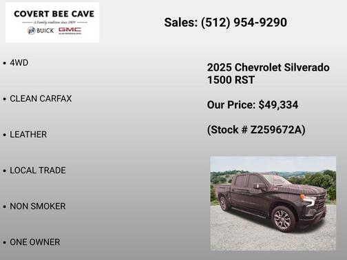 Black 2025 Chevrolet Silverado 1500 RST