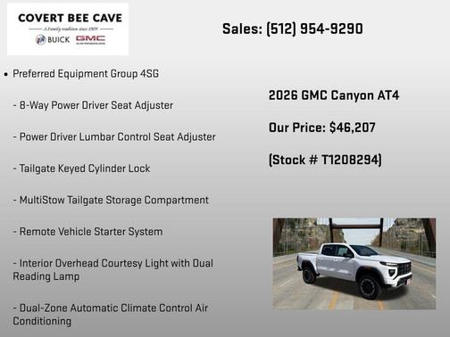 Summit White 2026 GMC Canyon AT4