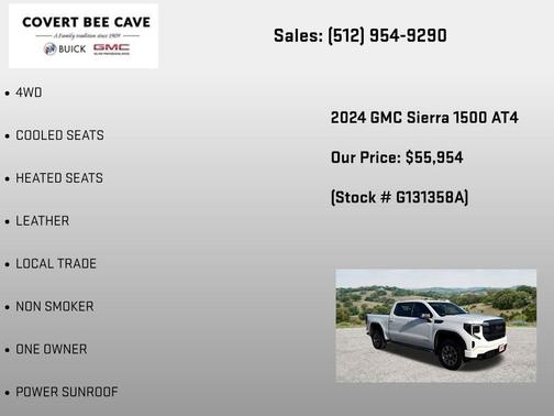 Summit White 2024 GMC Sierra 1500 AT4