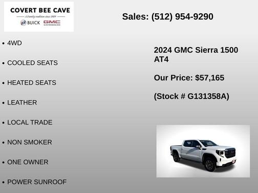 Summit White 2024 GMC Sierra 1500 AT4
