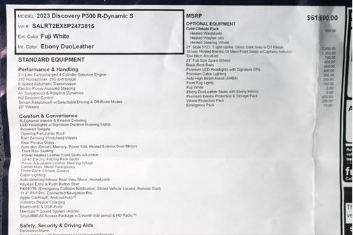 2023 Land Rover Discovery P300 S R-Dynamic