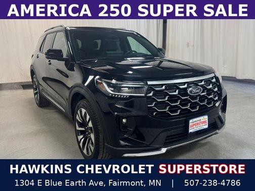 Agate Black Metallic 2025 Ford Explorer Platinum