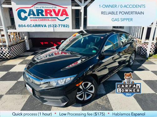 Black 2017 Honda Civic LX