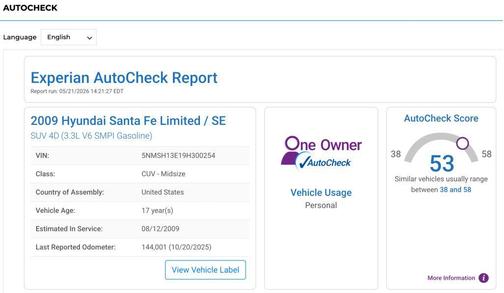 Burgundy 2009 Hyundai SANTA FE SE