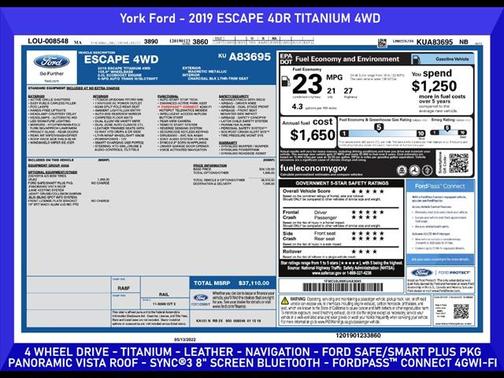 Photo 2 of 40 of 2019 Ford Escape Titanium