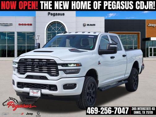 Bright White Clearcoat 2026 RAM 2500 Black Express Crew Cab 4x4 6'4' Box