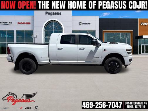 Bright White Clearcoat 2026 RAM 3500 Laramie Mega Cab 4x4 6'4' Box