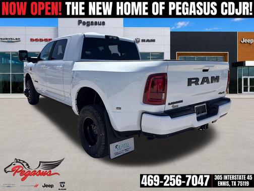 Bright White Clearcoat 2026 RAM 3500 Laramie Mega Cab 4x4 6'4' Box