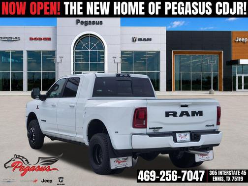 Bright White Clearcoat 2026 RAM 3500 Laramie Mega Cab 4x4 6'4' Box