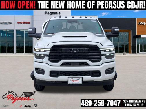 Bright White Clearcoat 2026 RAM 3500 Laramie Mega Cab 4x4 6'4' Box
