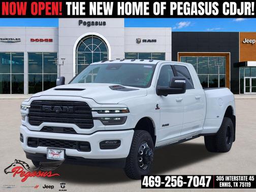 Bright White Clearcoat 2026 RAM 3500 Laramie Mega Cab 4x4 6'4' Box