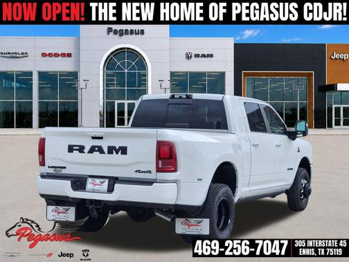 Bright White Clearcoat 2026 RAM 3500 Laramie Mega Cab 4x4 6'4' Box