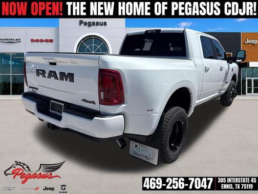 Bright White Clearcoat 2026 RAM 3500 Laramie Mega Cab 4x4 6'4' Box