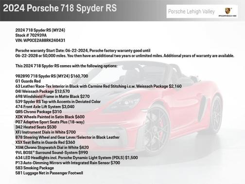 2024 Porsche 718 Spyder RS
