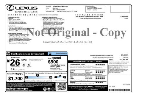 2023 Lexus ES 350 Base