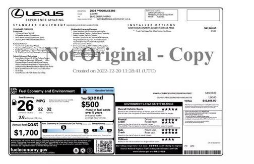 2023 Lexus ES 350 Base