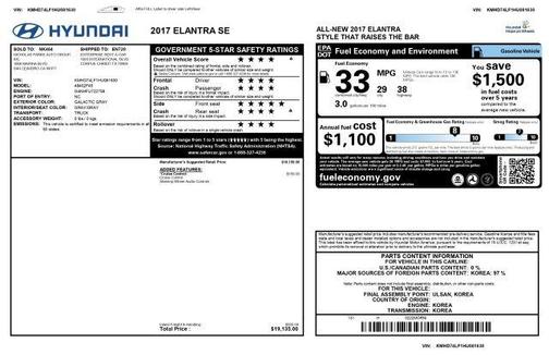 2017 Hyundai ELANTRA SE