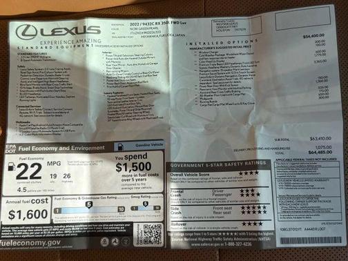 2022 Lexus RX 350L Luxury