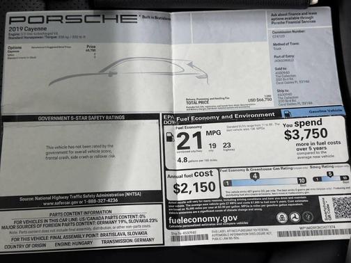 2019 Porsche Cayenne Base