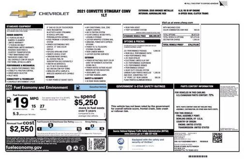 2021 Chevrolet Corvette Stingray w/1LT