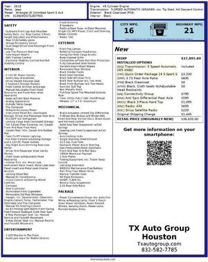 2018 Jeep Wrangler JK Unlimited Sport