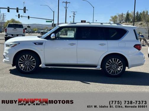 Moonstone White 2019 INFINITI QX80 Luxe
