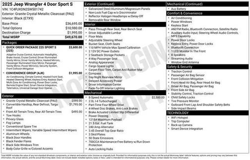 2025 Jeep Wrangler Sport S