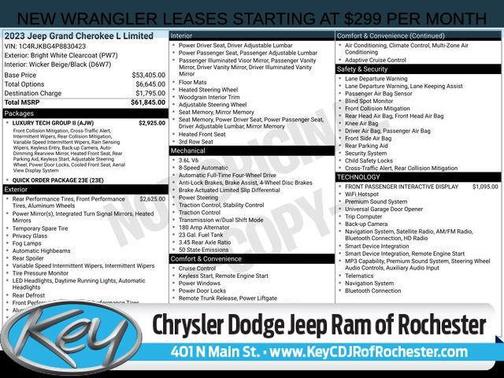 Bright White Clearcoat 2023 Jeep Grand Cherokee L Limited