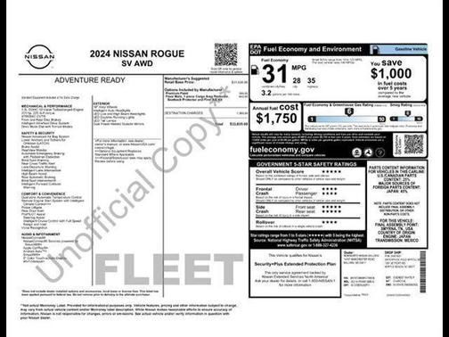 Everest White Pearl 2024 Nissan Rogue SV