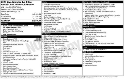 2023 Jeep Wrangler 4xe Rubicon 20th Anniversary