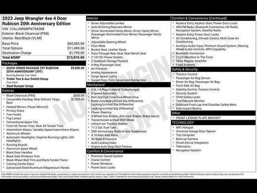2023 Jeep Wrangler 4xe Rubicon 20th Anniversary