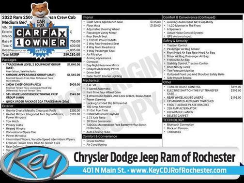 2022 RAM 2500 Tradesman Crew Cab 4x4 6'4' Box